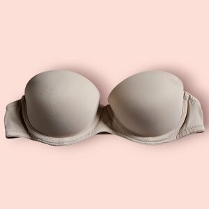 PINK Victoria's Secret Pushup Strapless Bra - Cream
